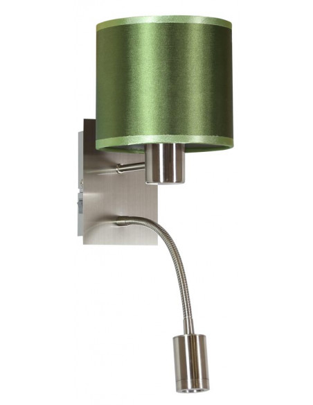 CANDELLUX SYLWANA LAMPA KINKIET 1X40W E14 + LED Z WYŁĄCZNIKIEM CHROM / ZIELONY CIEMNY 21-29294