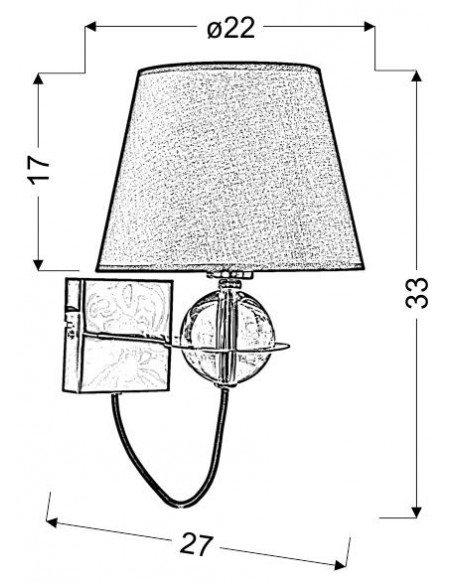 CANDELLUX TESORO LAMPA KINKIET 1X40W E14 BRĄZOWY 21-29539