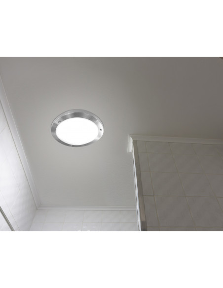 CANDELLUX AQUILA LAMPA SUFITOWA PLAFON 32 1X60W E27 SATYNA NIKIEL IP44 13-84197