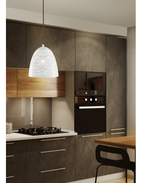 CANDELLUX BENE LAMPA WISZĄCA 20/21 STOŻEK 1X60W E27 AŻUROWY BIAŁY 31-70340