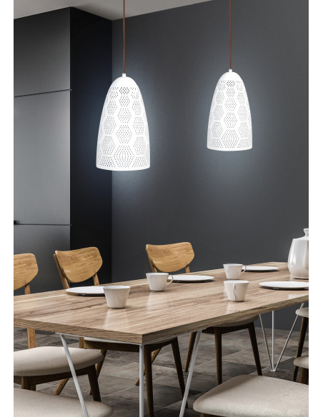CANDELLUX BENE LAMPA WISZĄCA 20/33 STOŻEK 1X60W E27 AŻUROWY BIAŁY 31-70593