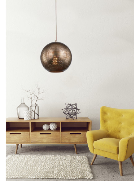 CANDELLUX SFINKS LAMPA WISZĄCA 25 KULA W 1X60W E27 AŻUROWY JASNO BRĄZOWY 31-43276