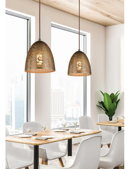 CANDELLUX SFINKS LAMPA WISZĄCA 20/21 STOŻEK 1X60W E27 AŻUROWY PATYNA 31-43306