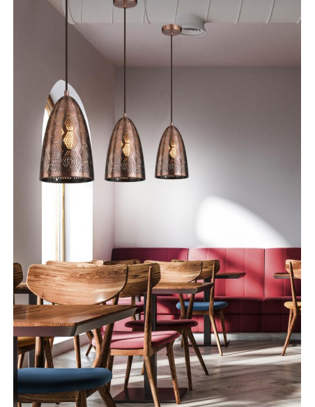 CANDELLUX SFINKS LAMPA WISZĄCA 20/33 STOŻEK 1X60W E27 AŻUROWY MIEDZIANY 31-43313