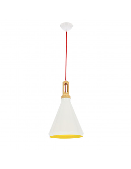 CANDELLUX ROBINSON LAMPA WISZĄCA 26 1X60W E27 BIAŁY / WNĘTRZE ŻÓŁTE 31-37695