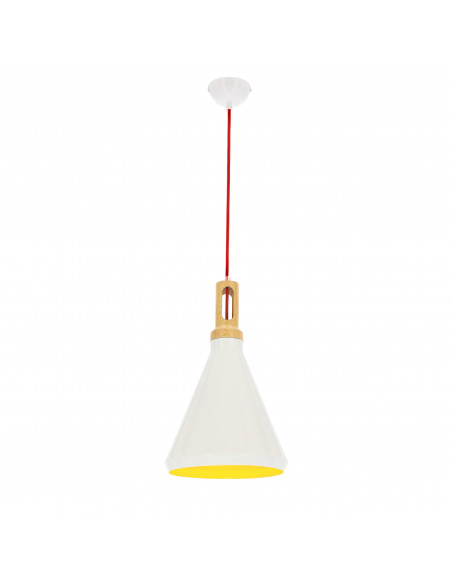 CANDELLUX ROBINSON LAMPA WISZĄCA 26 1X60W E27 BIAŁY / WNĘTRZE ŻÓŁTE 31-37695