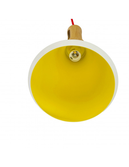 CANDELLUX ROBINSON LAMPA WISZĄCA 26 1X60W E27 BIAŁY / WNĘTRZE ŻÓŁTE 31-37695