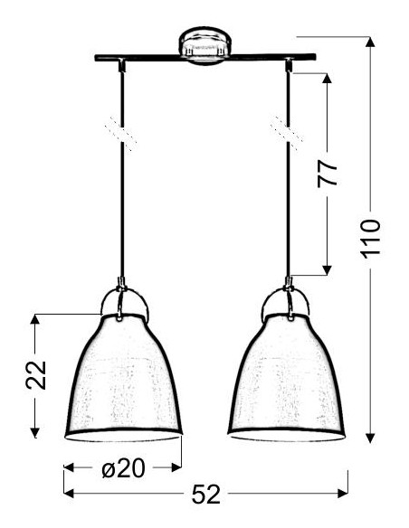 CANDELLUX PENSILVANIA 20 2X60W E27 BIAŁY 32-35813