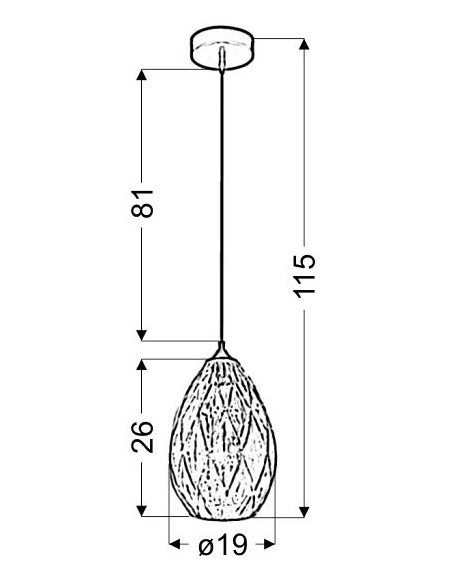 CANDELLUX GRAN LAMPA WISZĄCA 19 1X60W E27 ZŁOTY 31-51455