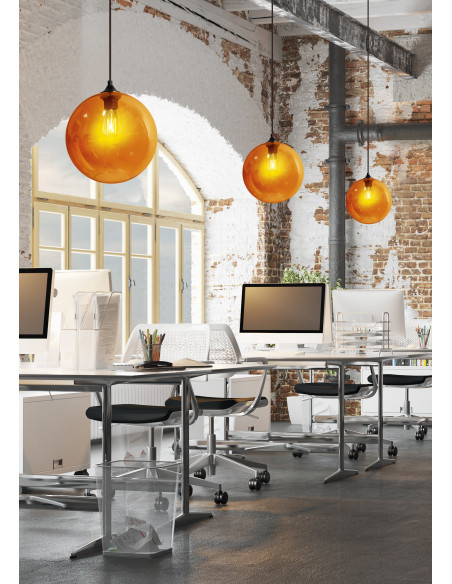 CANDELLUX EDISON LAMPA WISZĄCA 25 1X60W E27 BURSZTYNOWY + ŻARÓWKA 31-21397