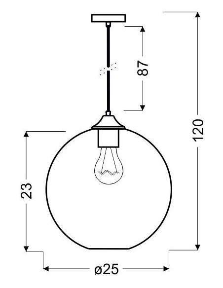 CANDELLUX EDISON LAMPA WISZĄCA 25 1X60W E27 BURSZTYNOWY + ŻARÓWKA 31-21397