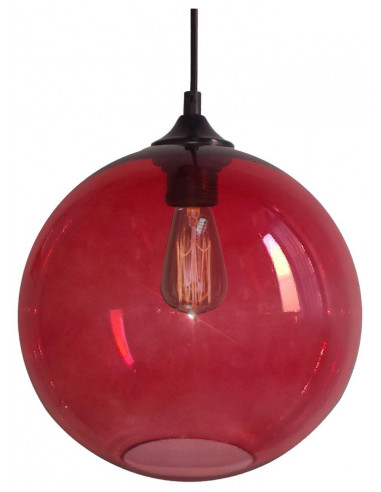 CANDELLUX EDISON LAMPA WISZĄCA 25 1X60W E27 CZERWONY + ŻARÓWKA 31-21410