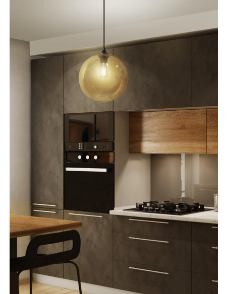 CANDELLUX EDISON LAMPA WISZĄCA 25 1X60W E27 BRĄZOWY + ŻARÓWKA 31-28259