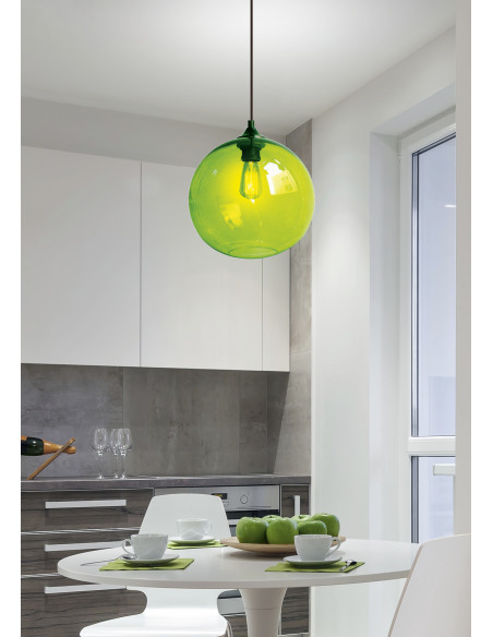 CANDELLUX EDISON LAMPA WISZĄCA 25 1X60W E27 ZIELONY + ŻARÓWKA 31-29546