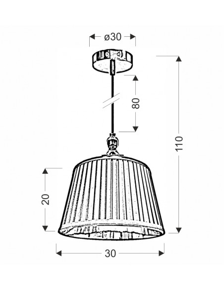 CANDELLUX AMORE LAMPA WISZĄCA 1X60W E27 STOŻEK CZARNY 31-39378