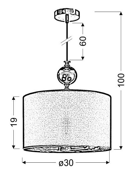 CANDELLUX MELBA LAMPA WISZĄCA 1X60W E27 CZARNY 31-39385