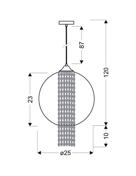 CANDELLUX ALLANI LAMPA WISZĄCA 25 1X60W E27 CZERWONY Z KRYSZTAŁKAMI 31-26699