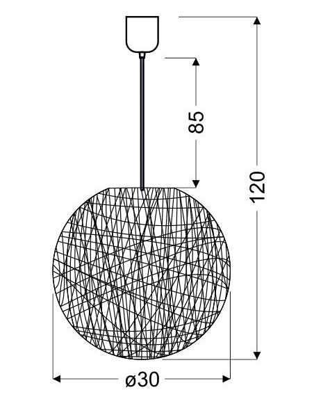 CANDELLUX CARUBA LAMPA WISZĄCA 1X60W E27 BIAŁY 30 31-26944