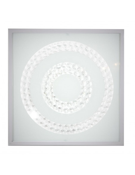 CANDELLUX LUX LAMPA SUFITOWA PLAFON 29X29 16W LED 4000K SATYNA PODWÓJNY RING 10-64516