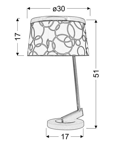 CANDELLUX IMPRESJA LAMPA 1*60W E27 CZARNA CHROM 41-45310