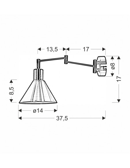 CANDELLUX COPENHAGEN LAMPA KINKIET 1X40W E14 SATYNA 21-41753