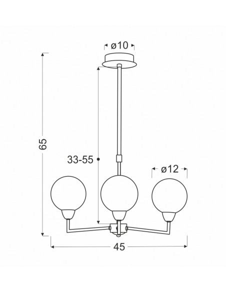 CANDELLUX Logos lampa wisząca satynowy 3x25w g9 klosz biały 33-05441