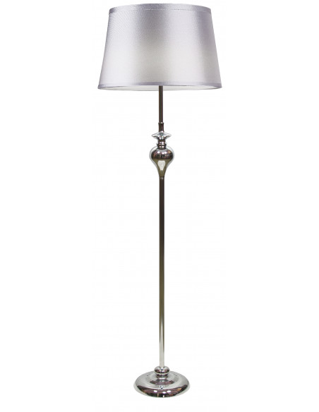 CANDELLUX PRIMA LAMPA PODŁOGOWA CHROMOWY 1X60 E27 ABAŻUR SREBRNY 51-03683