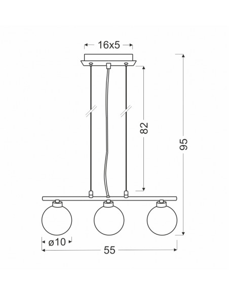 CANDELLUX Raisa lampa wisząca chromowy 3x40w g9 klosz biały 33-01382