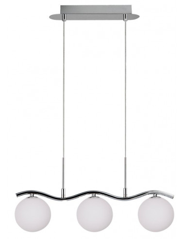 CANDELLUX Ramon lampa wisząca chromowy 3x40w g9 klosz biały 33-01405