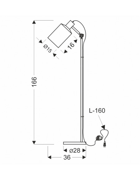 CANDELLUX ZANA LAMPA PODŁOGOWA CZARNY 1X60W E27 KLOSZ CZARNY 51-02853