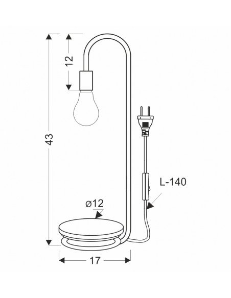CANDELLUX ABI LAMPKA STOŁOWA CZARNO ZŁOTY 1X40W E14 41-80080