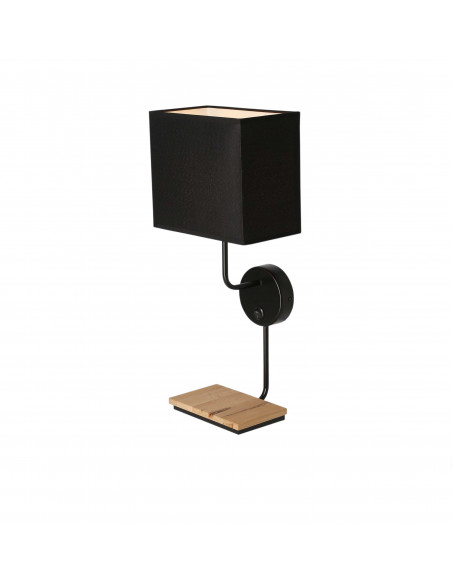 CANDELLUX Keto lampa kinkiet czarny 1x40w e14 abażur czarny z włącznikiem 21-76854