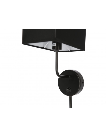 CANDELLUX Keto lampa kinkiet czarny 1x40w e14 abażur czarny z włącznikiem 21-76854