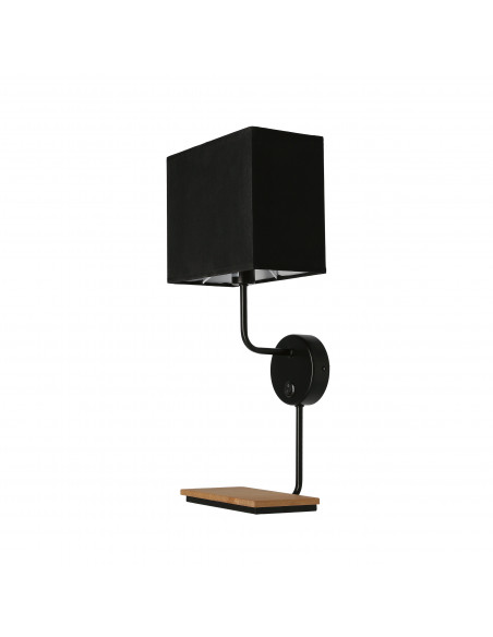 CANDELLUX Keto lampa kinkiet czarny 1x40w e14 abażur czarny z włącznikiem 21-76854