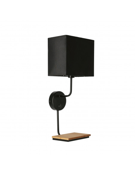 CANDELLUX Keto lampa kinkiet czarny 1x40w e14 abażur czarny z włącznikiem 21-76854