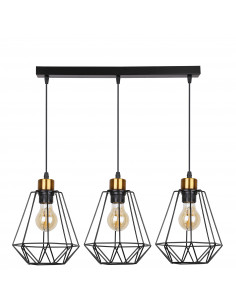 CANDELLUX Primo lampa wisząca czarny+złoty 3x60w e27 klosz czarny 33-00231