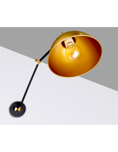 CANDELLUX Truck lampa kinkiet czarny+złoty 1x40w e27 klosz złoty 21-05915