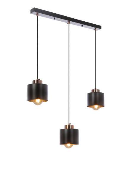 CANDELLUX OLENA LAMPA WISZĄCA CZARNA 3X60W E27 KLOSZ CZARNY 33-79022