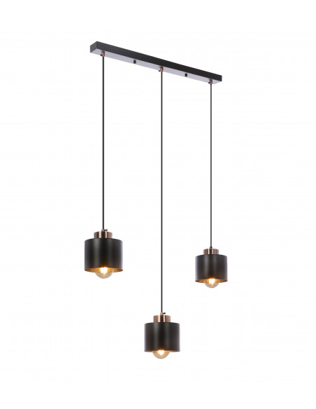 CANDELLUX OLENA LAMPA WISZĄCA CZARNA 3X60W E27 KLOSZ CZARNY 33-79022