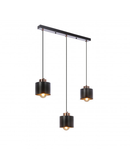 CANDELLUX OLENA LAMPA WISZĄCA CZARNA 3X60W E27 KLOSZ CZARNY 33-79022