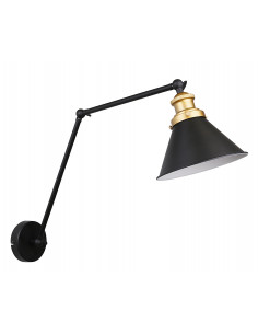 CANDELLUX Fundo lampa kinkiet czarny+złoty 1x40w e27 klosz czarny 21-05908