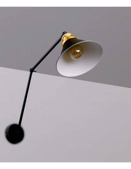 CANDELLUX Fundo lampa kinkiet czarny+złoty 1x40w e27 klosz czarny 21-05908
