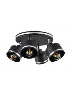 CANDELLUX Wama lampa sufitowa czarny 4x40w e27 klosz czarny+srebrny 98-00453