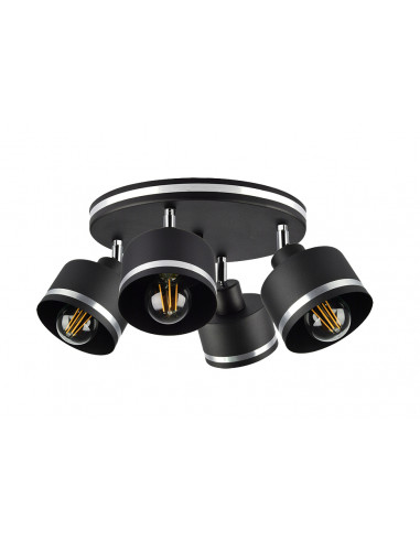CANDELLUX Wama lampa sufitowa czarny 4x40w e27 klosz czarny+srebrny 98-00453