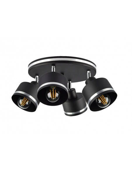 CANDELLUX Wama lampa sufitowa czarny 4x40w e27 klosz czarny+srebrny 98-00453