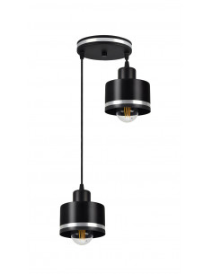 CANDELLUX Wama lampa wisząca czarny 2x40w e27 klosz czarny+srebrny 32-00477