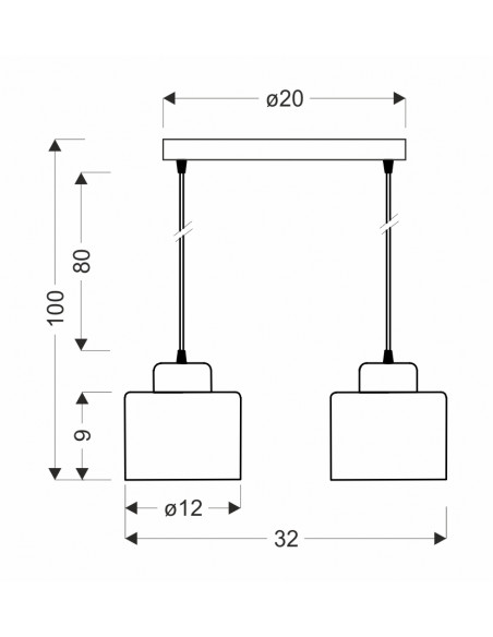 CANDELLUX Wama lampa wisząca czarny 2x40w e27 klosz czarny+srebrny 32-00477
