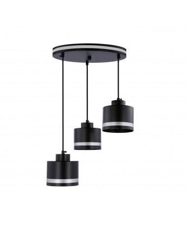 CANDELLUX Wama lampa wisząca czarny 3x40w e27 klosz czarny+srebrny 33-00484