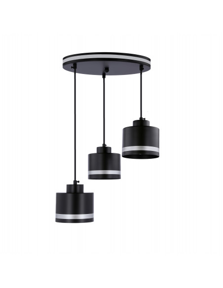 CANDELLUX Wama lampa wisząca czarny 3x40w e27 klosz czarny+srebrny 33-00484