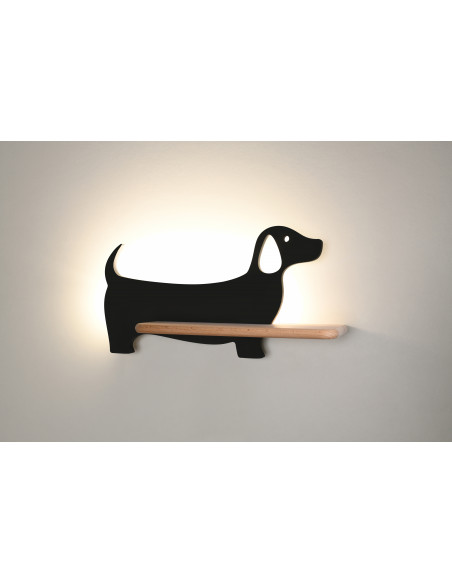 CANDELLUX DOG LAMPA KINKIET 5W LED 4000K IQ KIDS Z PRZEW CZARNY 21-01047